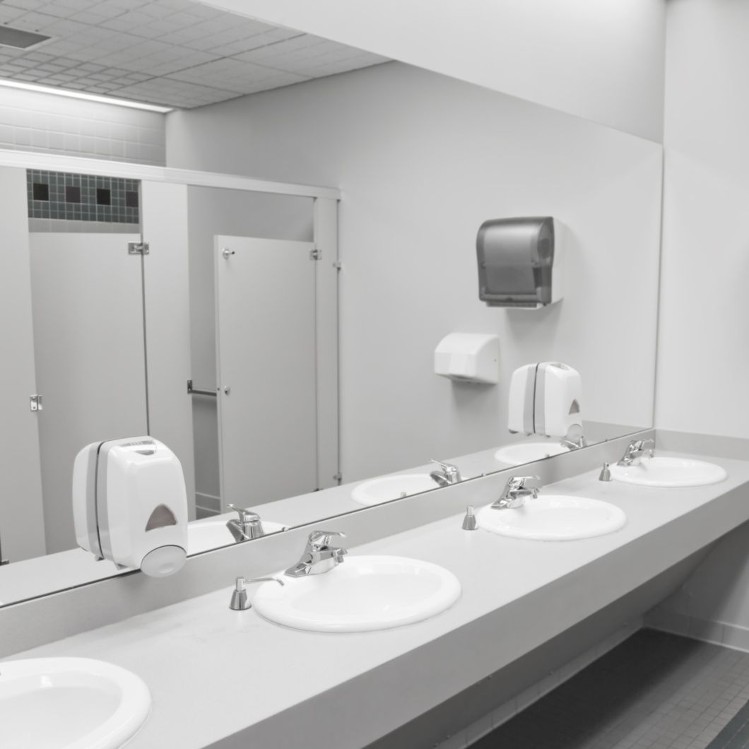 Washroom facilities in an company using chemical products