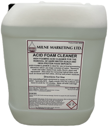 Acid Foam Cleaner Product is used in food processing situations which use large volumes of water.