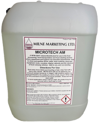 Non bleach based Mircotech AM cleaner and disinfectant used in food processing, transportation and retail sectors from a chemical supplier in Wymondham