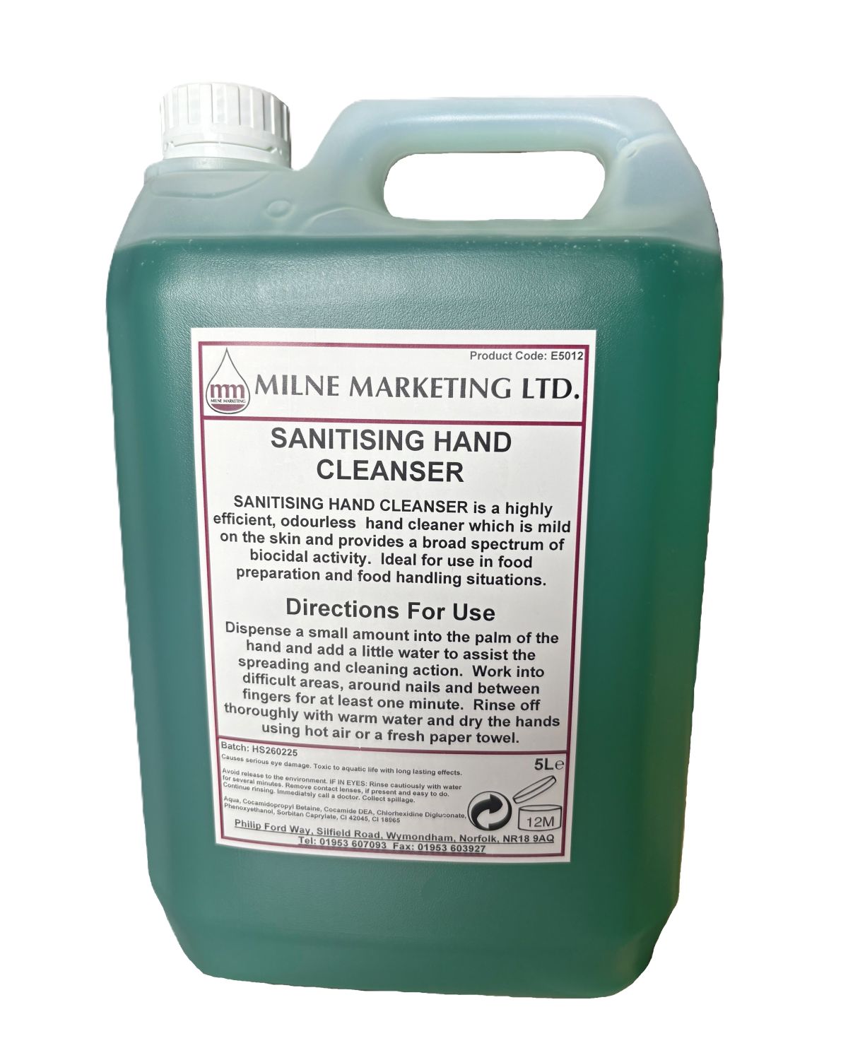 Sanitising Hand Cleaner is efficient, odourless hand cleaner which is mild on the skin. Ideal for food preparation.