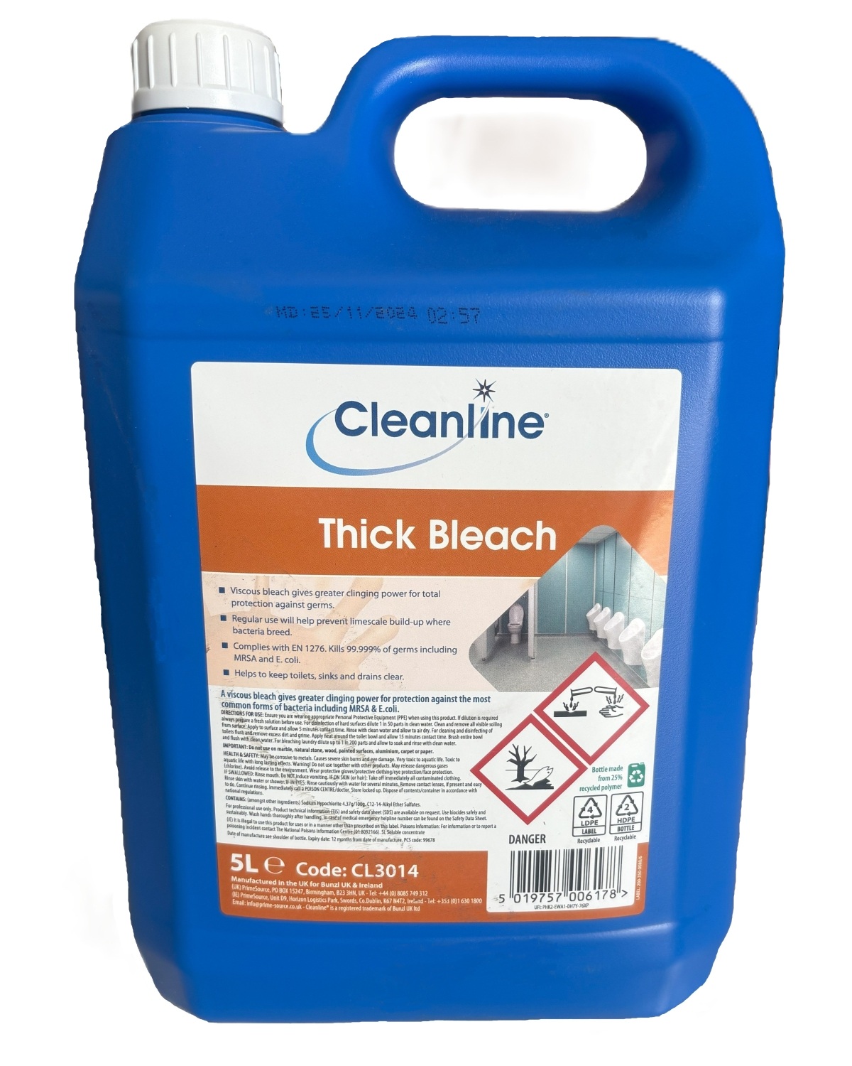 Cleanline Thick Bleach offer protection against germs and is supplied by Milne Chemicals.