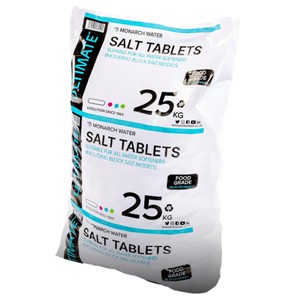 Ultimate Water Softener Salt Tablets – 25kg bag All ULTIMATE water softener salt is classified as Food Grade Salt tested to BS:EN 973 Class A requirements and complies with the European Chemicals Agency EU: 528/2012 biocidal test criteria. ‘it’s so pure you could put it on your fish and chips!’